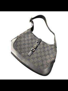 Gucci Black Monogram Hobo Shoulder Bag